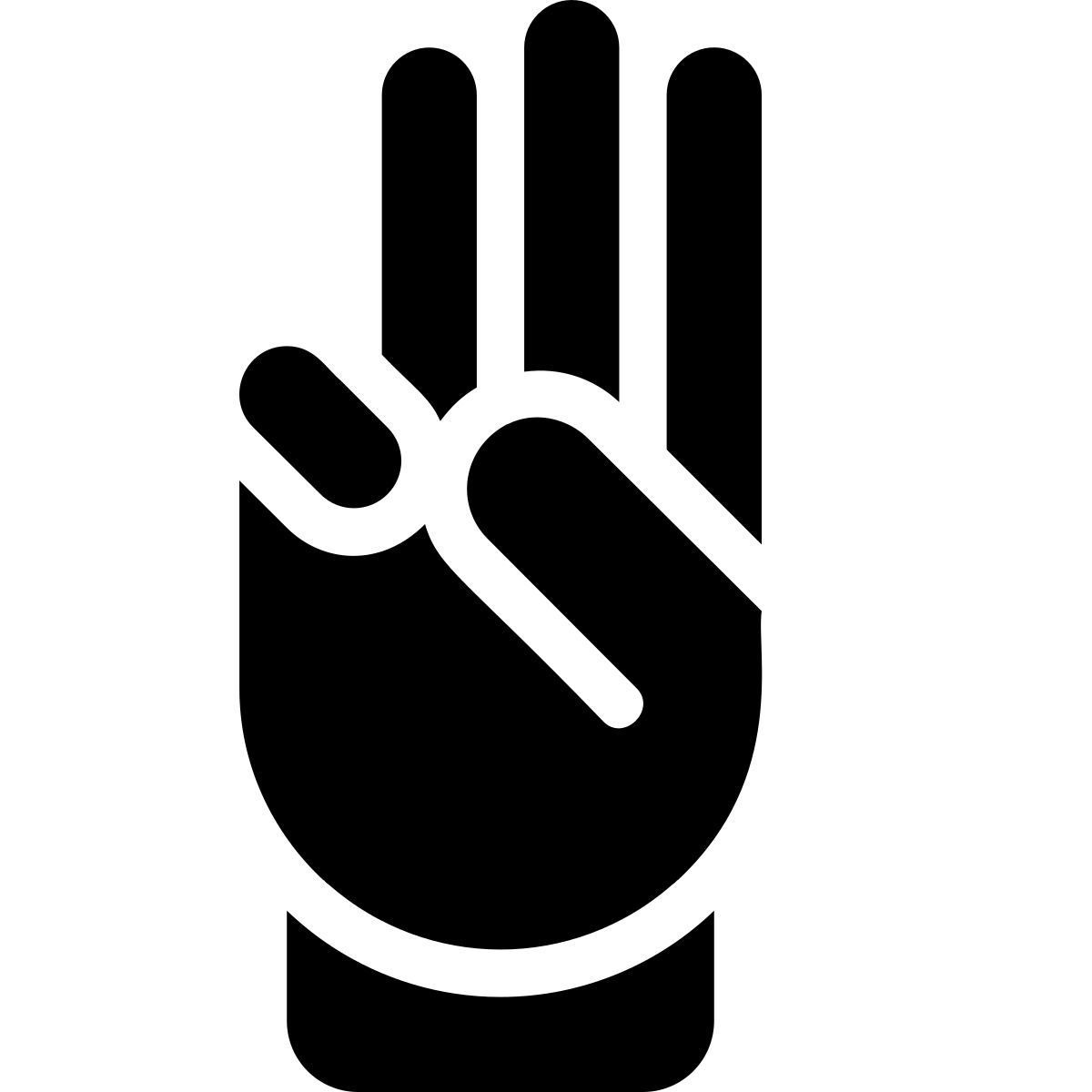 trois doigts levés icon