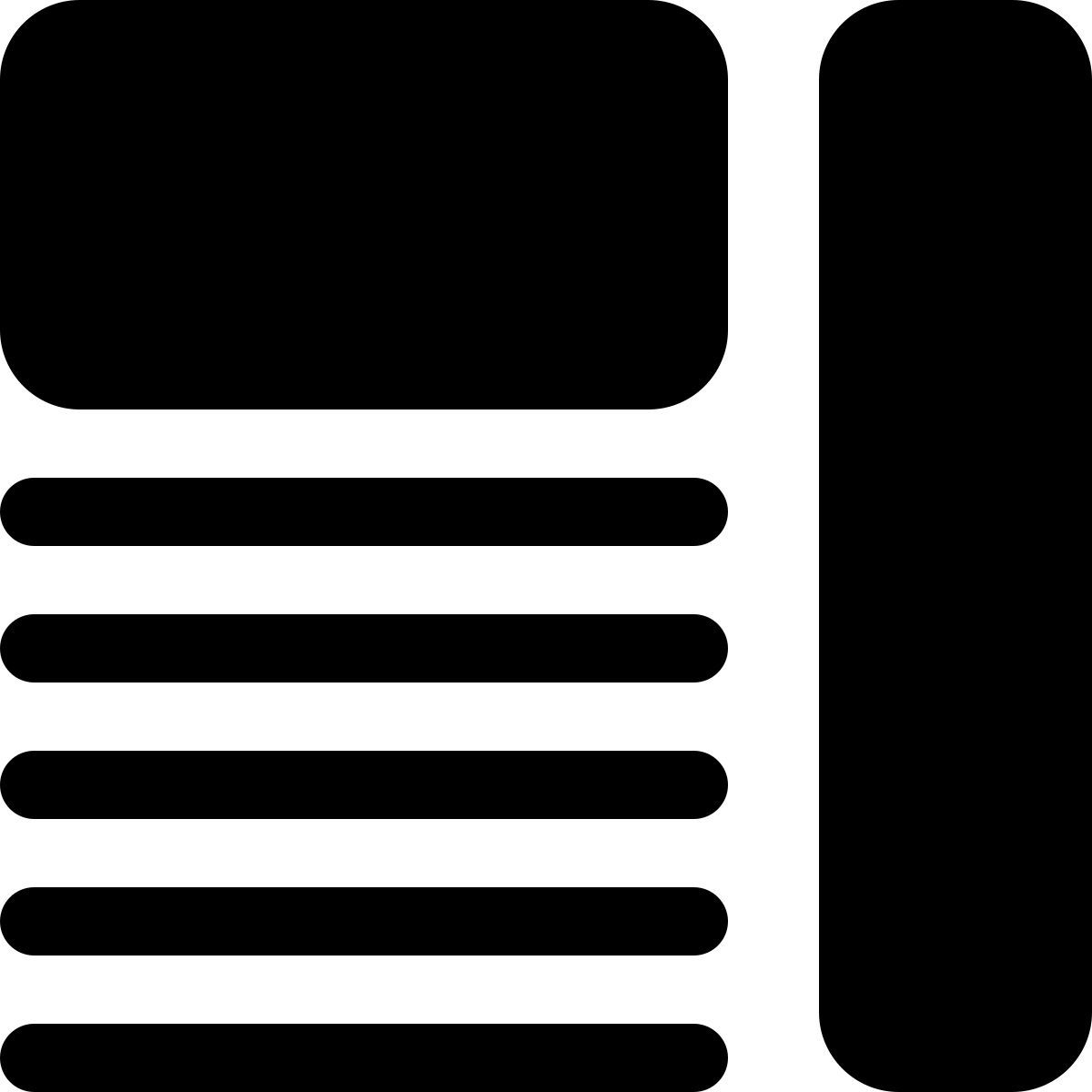 text mit seitenleiste icon