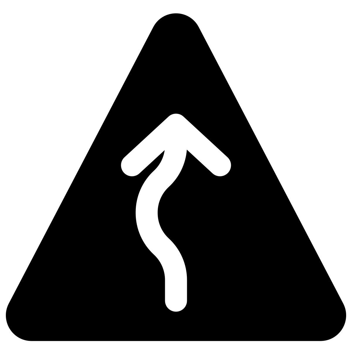 winding road sign icon