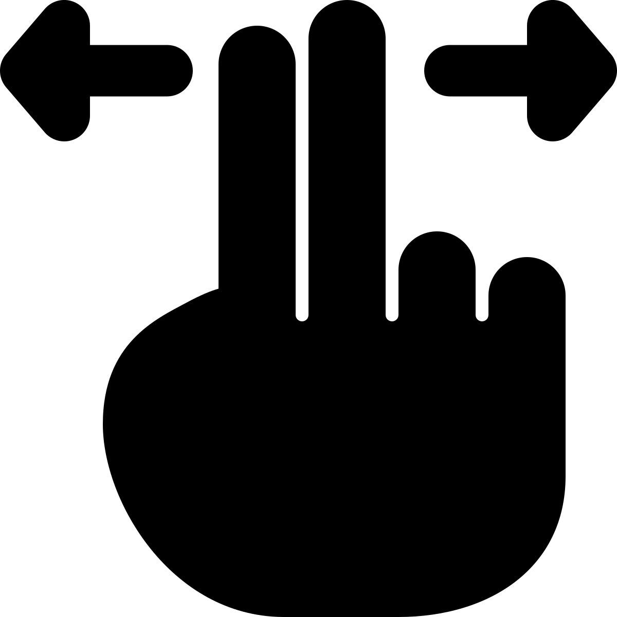 double finger horizontal scroll icon