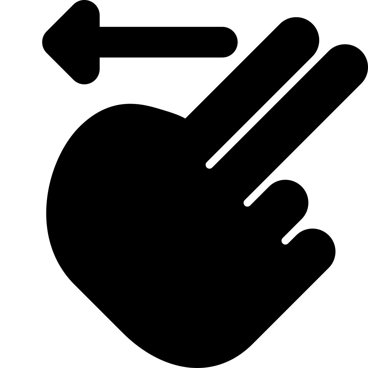 two finger swipe left icon