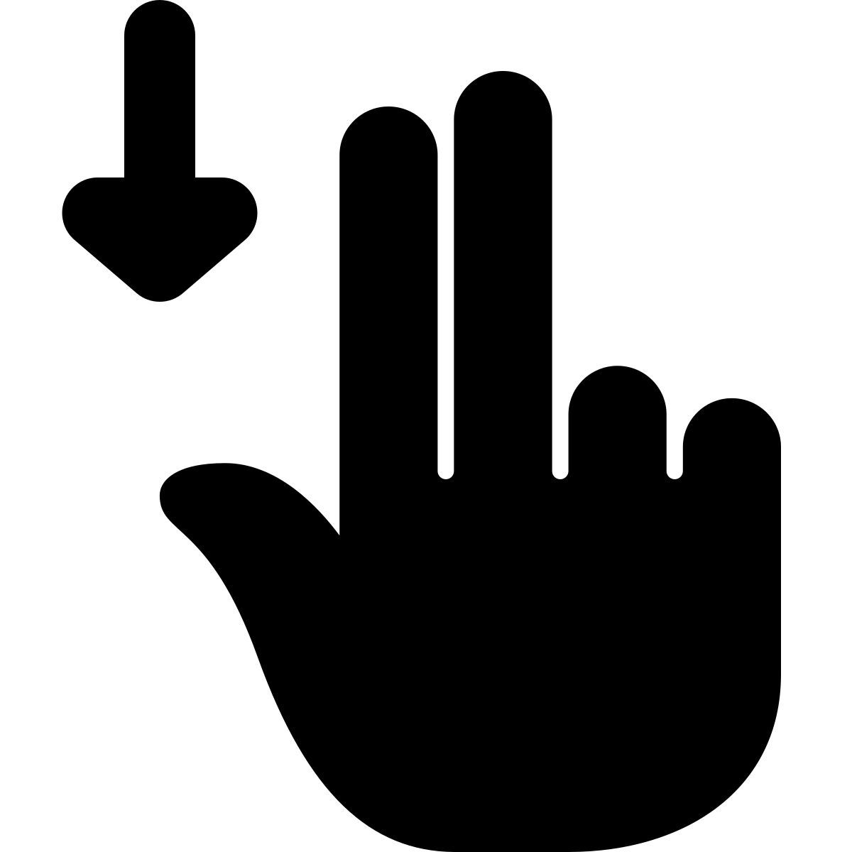 two finger swipe down icon