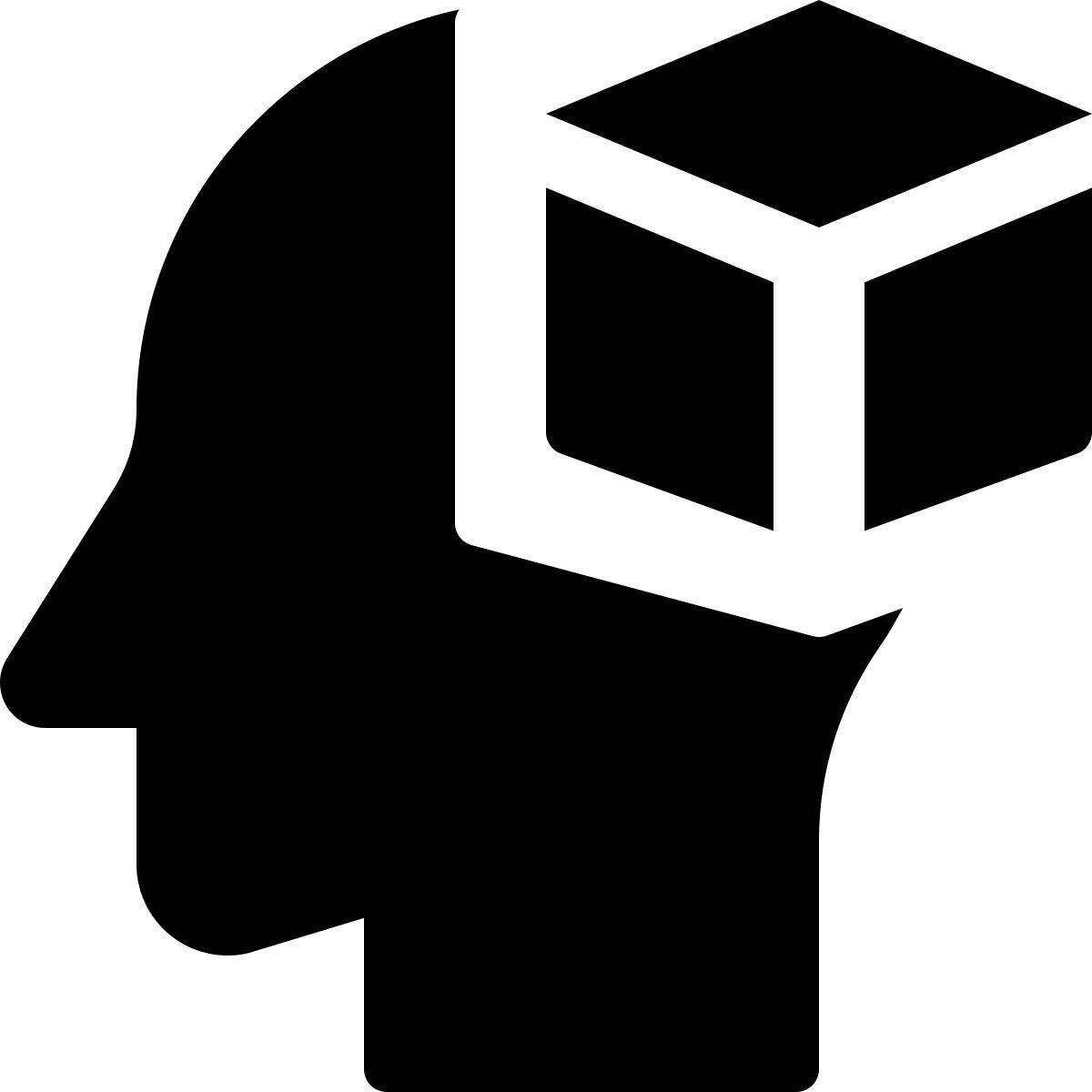 external user with new ideas of 3d printing isolated on white background printing bold tal revivo icon