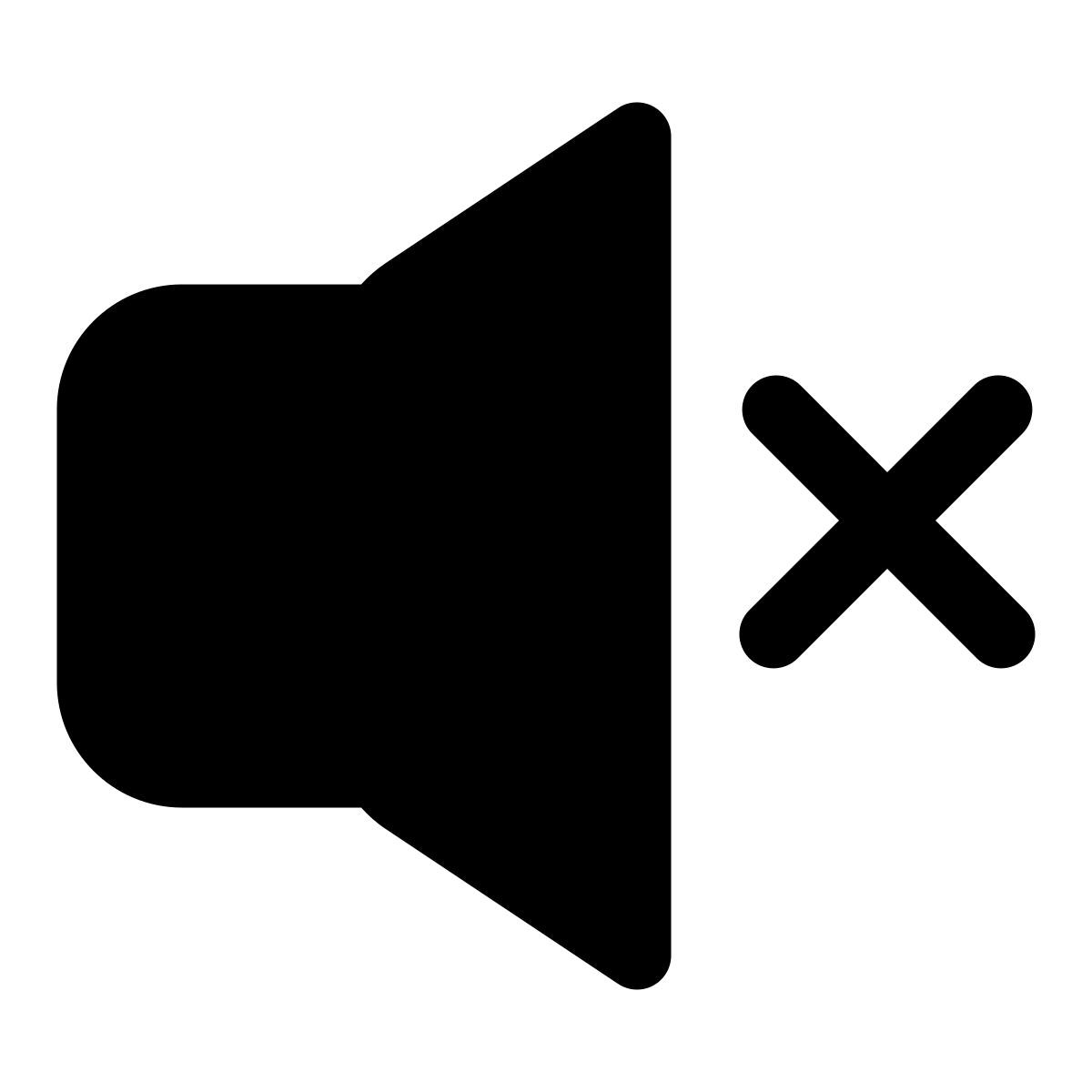 volumen externo silenciado con un signo cruzado logotipo música negrita tal revivo icon