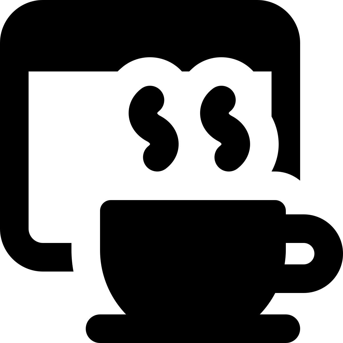 web break cup with hot tea isolated on white background icon