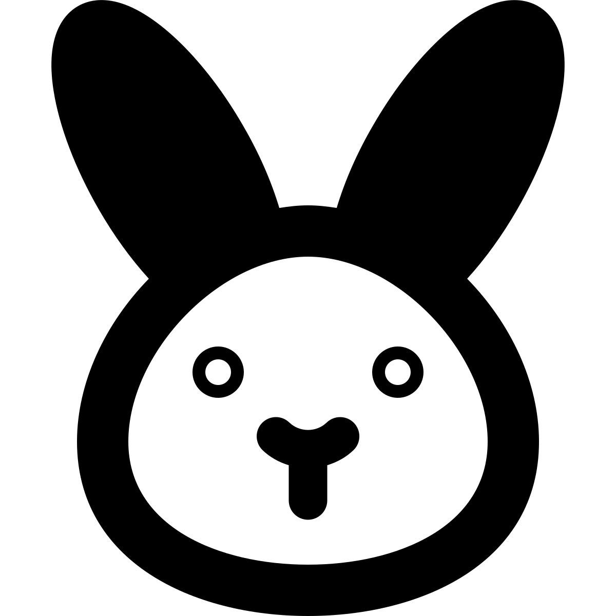 wild rabbit without mouth pictorial representation emoji icon