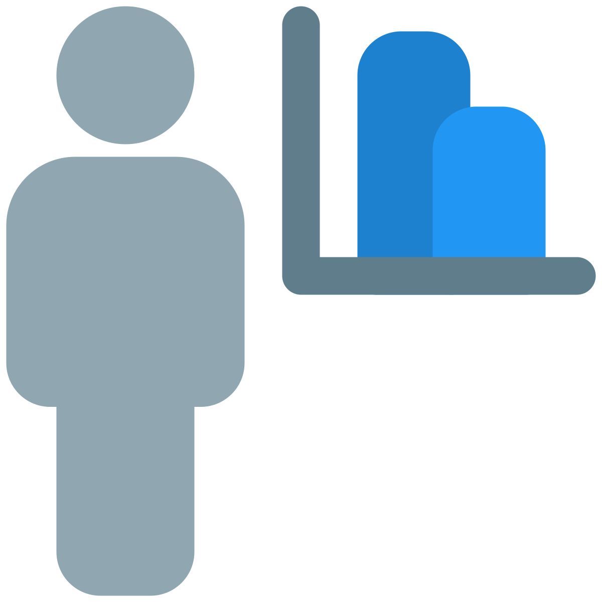 balkendiagramm des mitarbeiters, der das diagramm freigibt icon