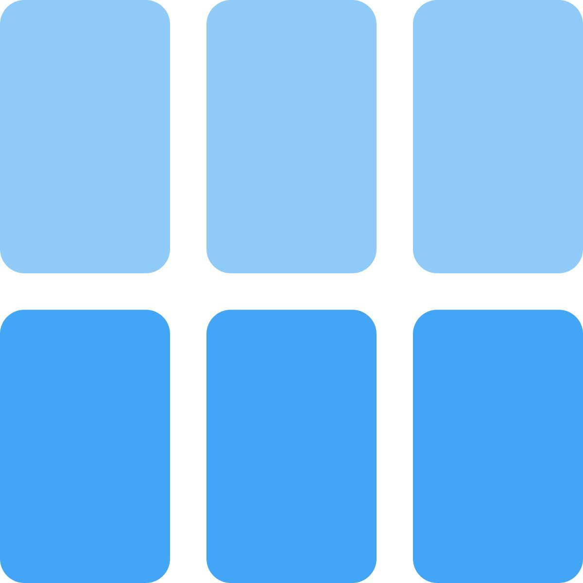 table with six sections icon