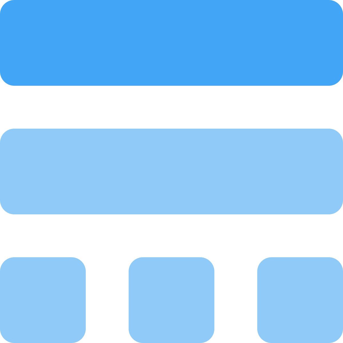 Layout delle barre orizzontali icon