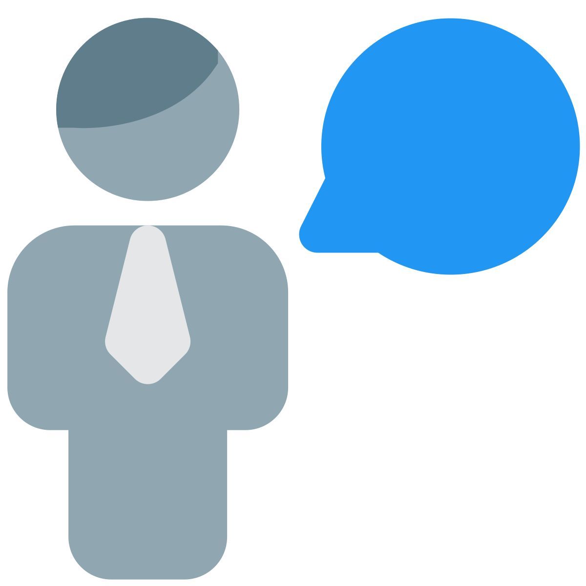 Businessman chat messenger application function layout icon