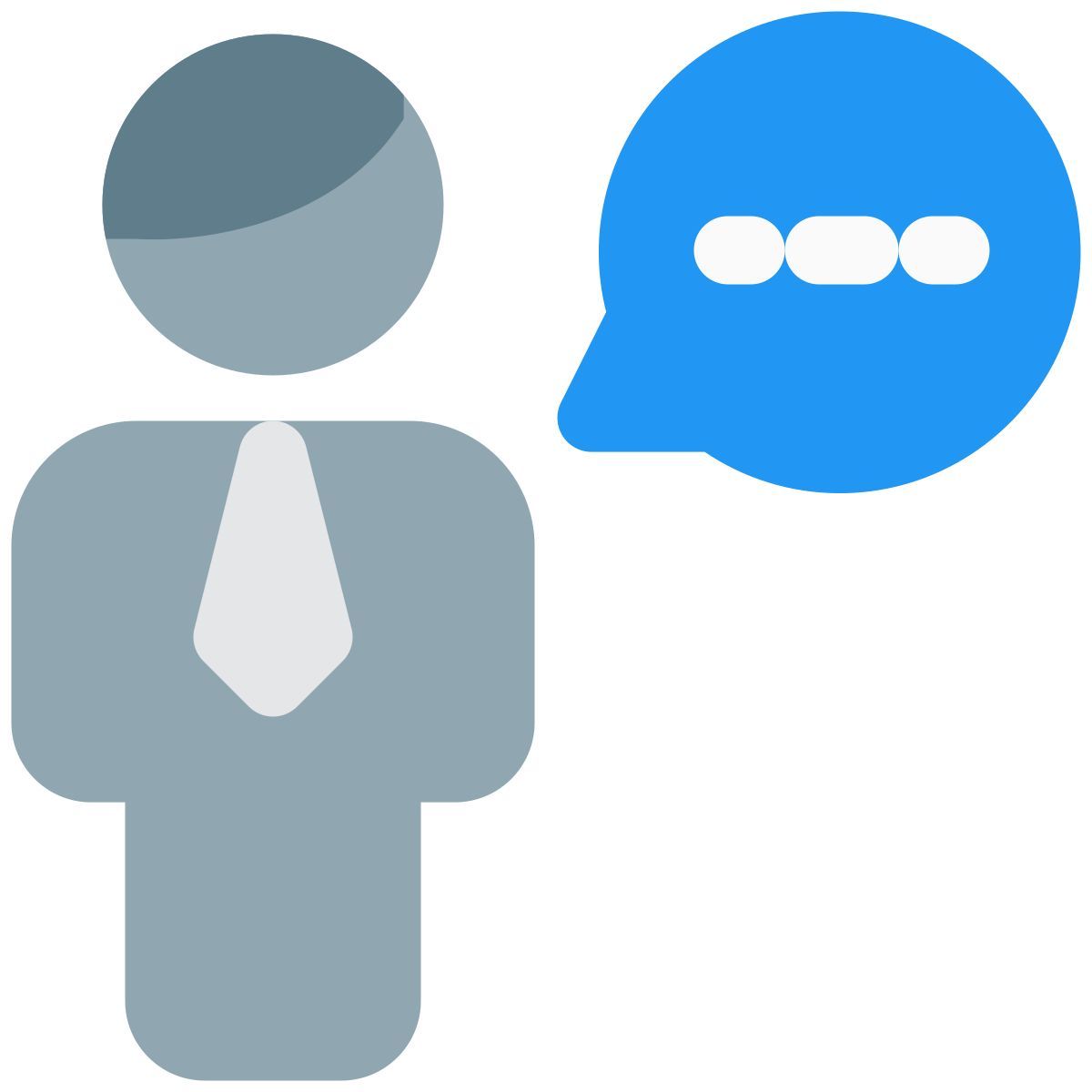 businessman chatting with customer support executive agent icon