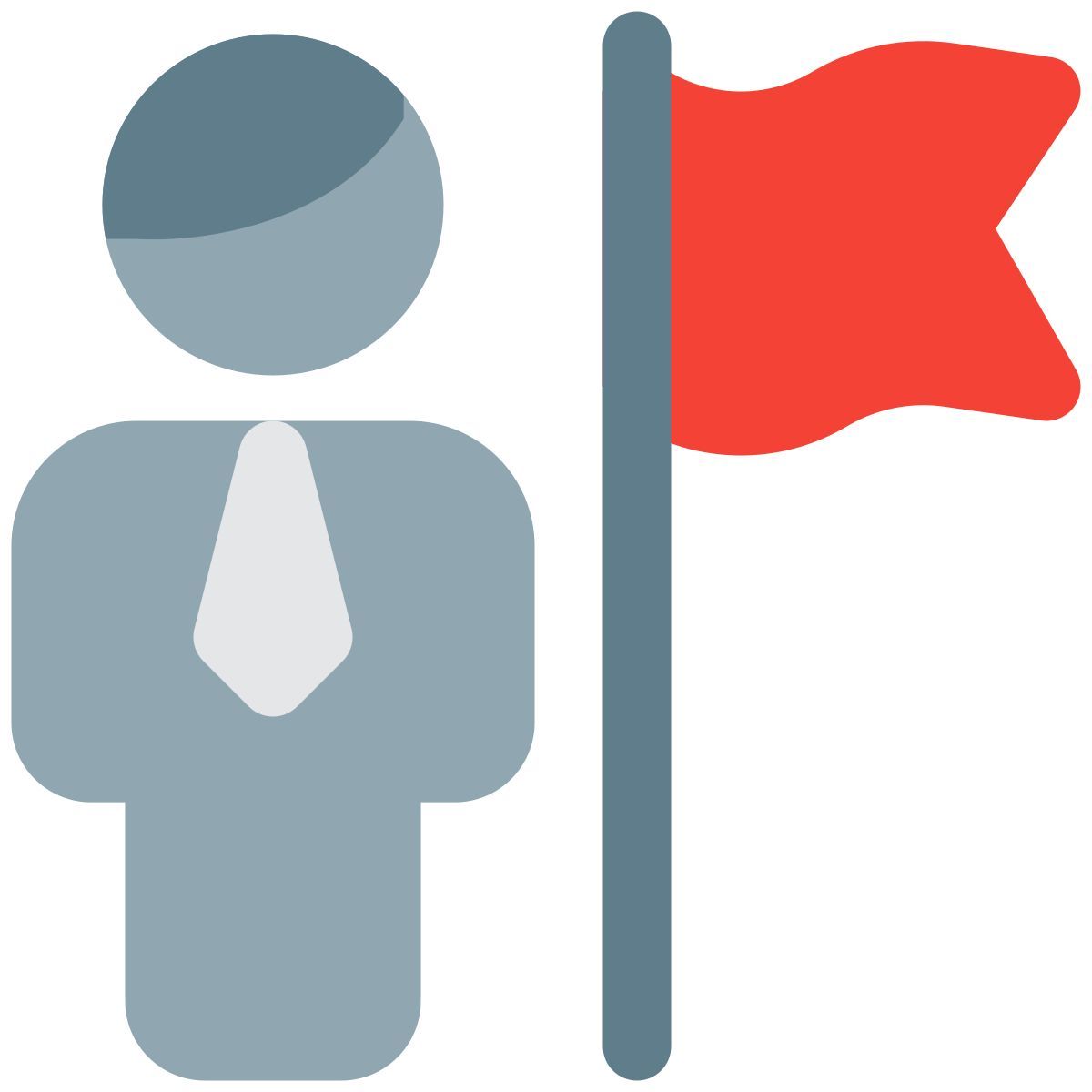 geschäftsmann erreicht ziel seines geschäftslayouts icon