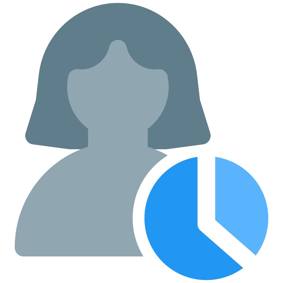 Chart graph for a visualization of social media profile index icon