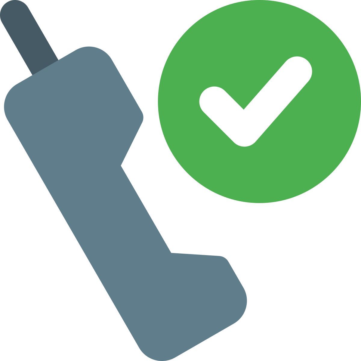 telefone via satélite tick icon