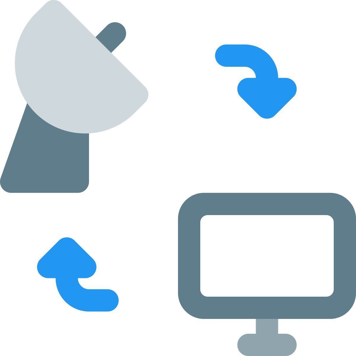 computadora a antena parabólica icon