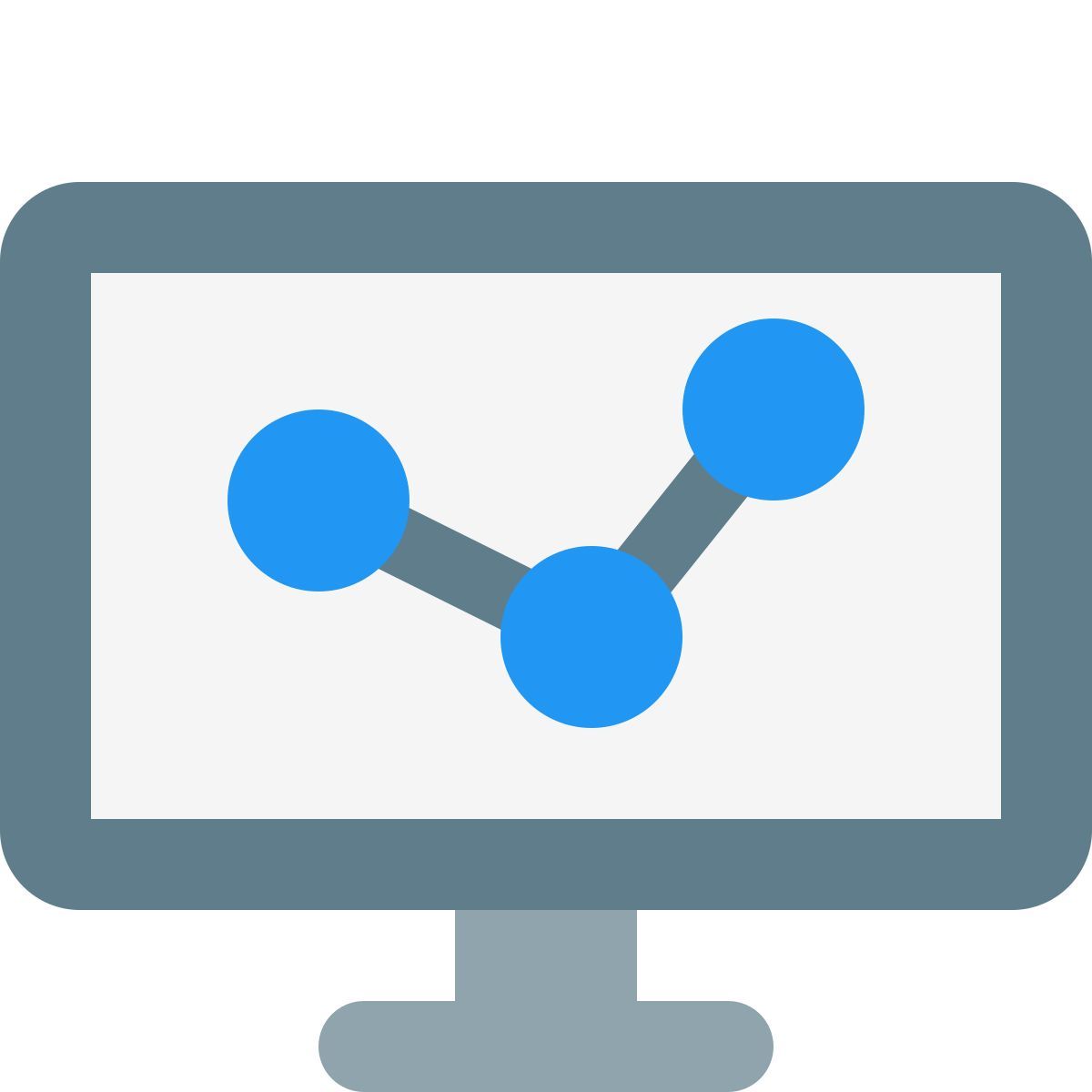 computador com gráfico de linhas icon