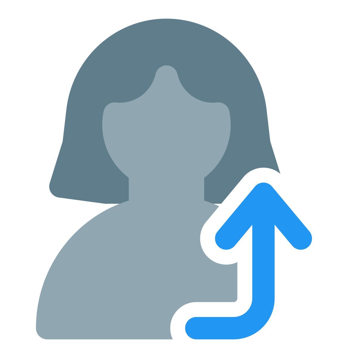 사용자 프로필 데이터 다운로드를 위한 곡선 업로드 화살표 icon