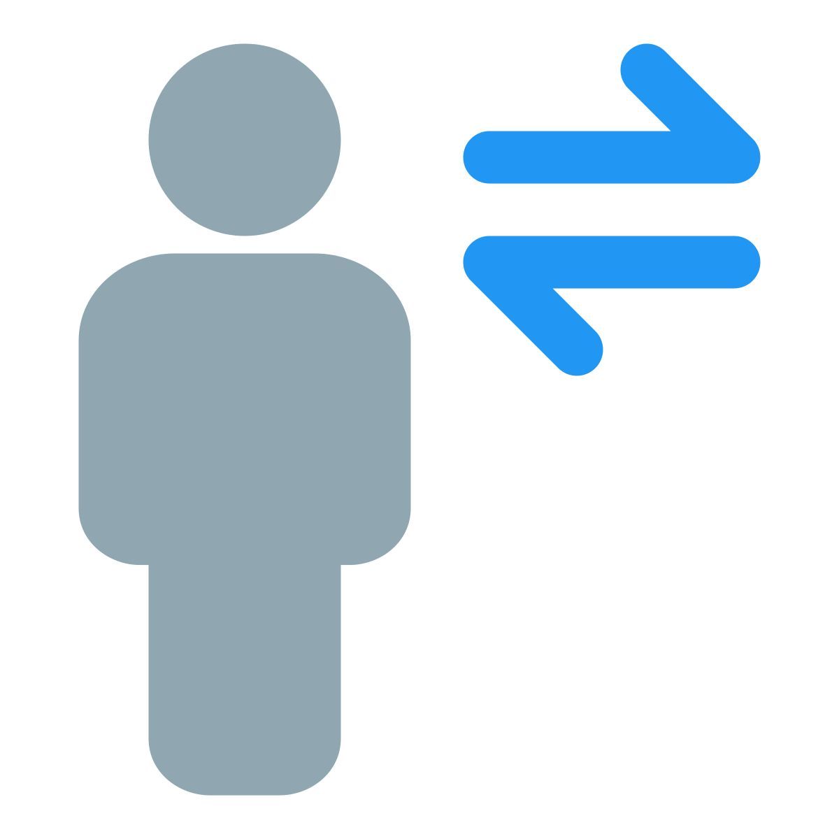 data transfer among the peers of the group with opposite arrows icon