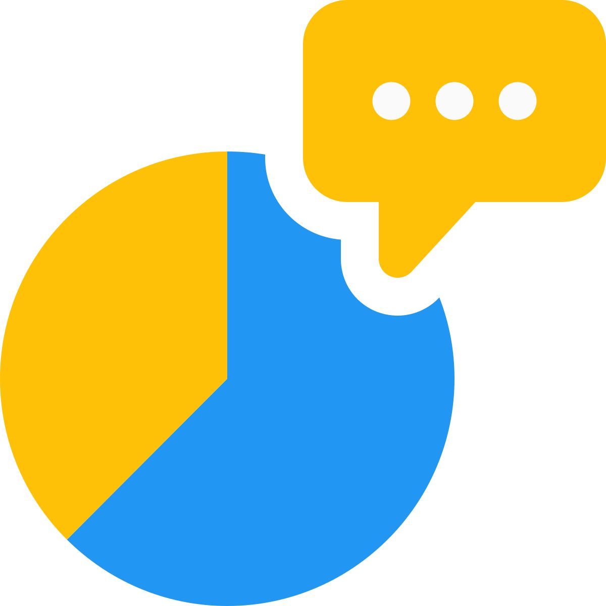 pie chart discussion icon