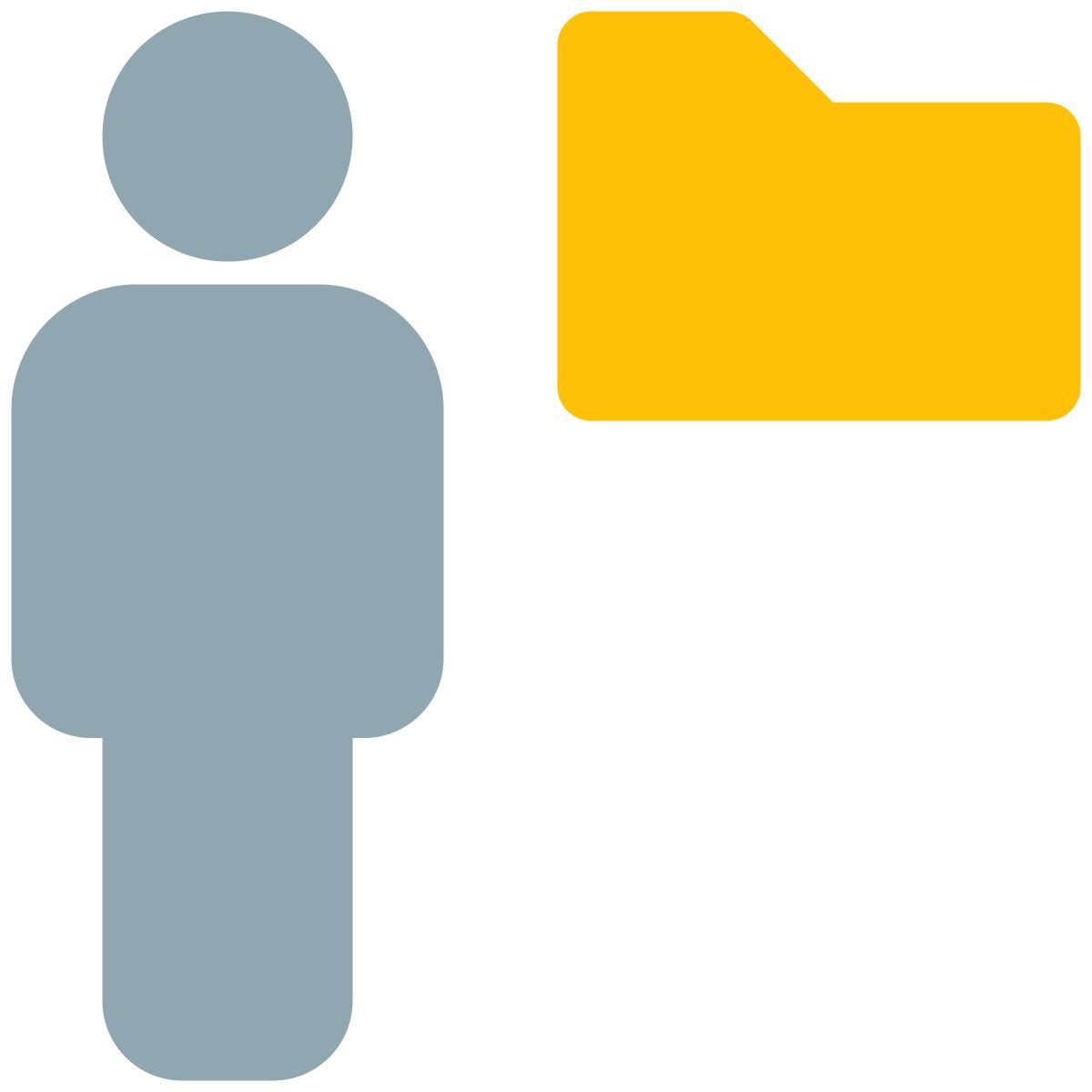 employee sharing a single folder on an online server icon