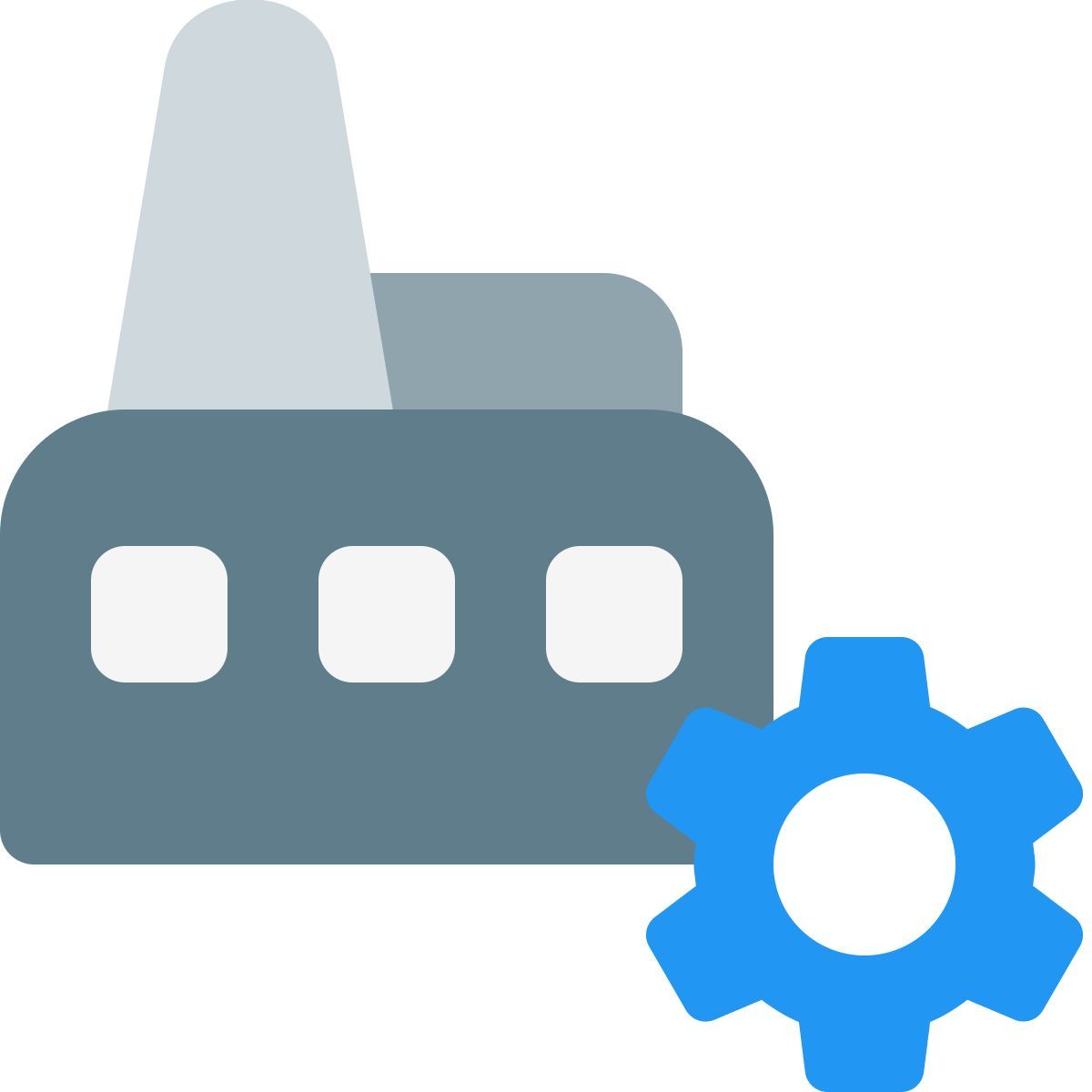 mantenimiento y servicio periódico externo de fabrica con logotipo rueda de engranaje empresa color tal revivo icon