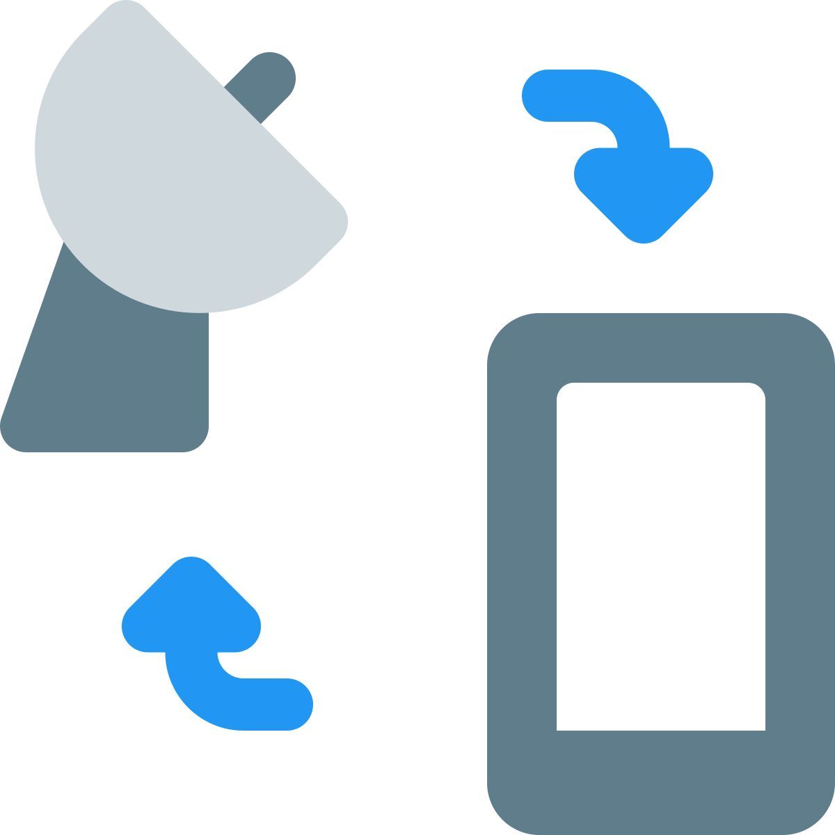 smartphone to satellite dish icon