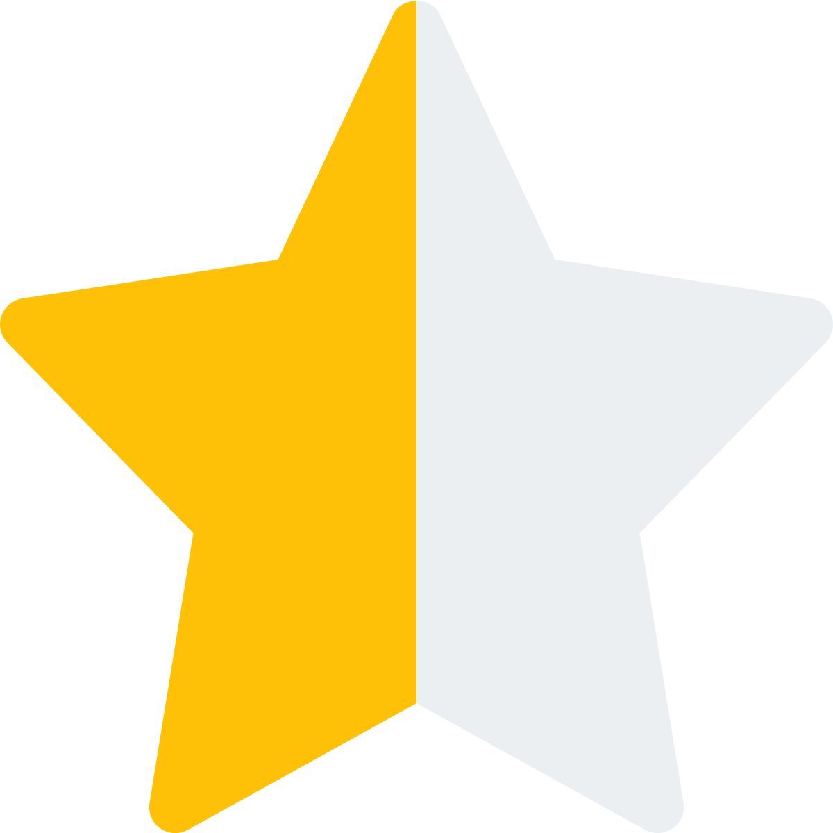 half star rating icon