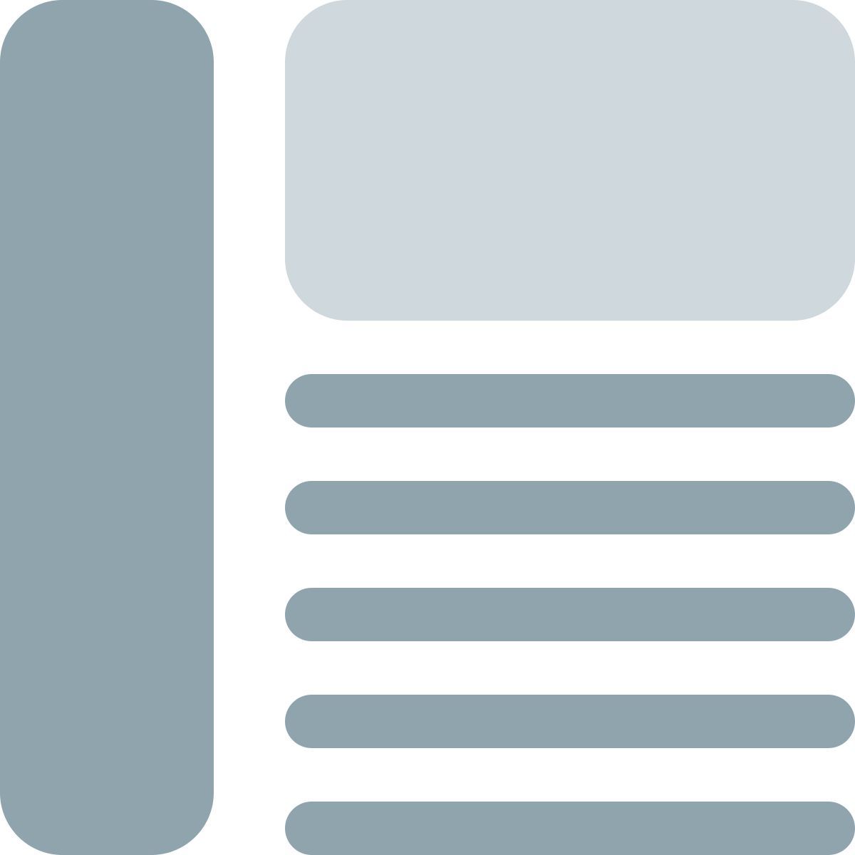 text mit seitenleiste icon