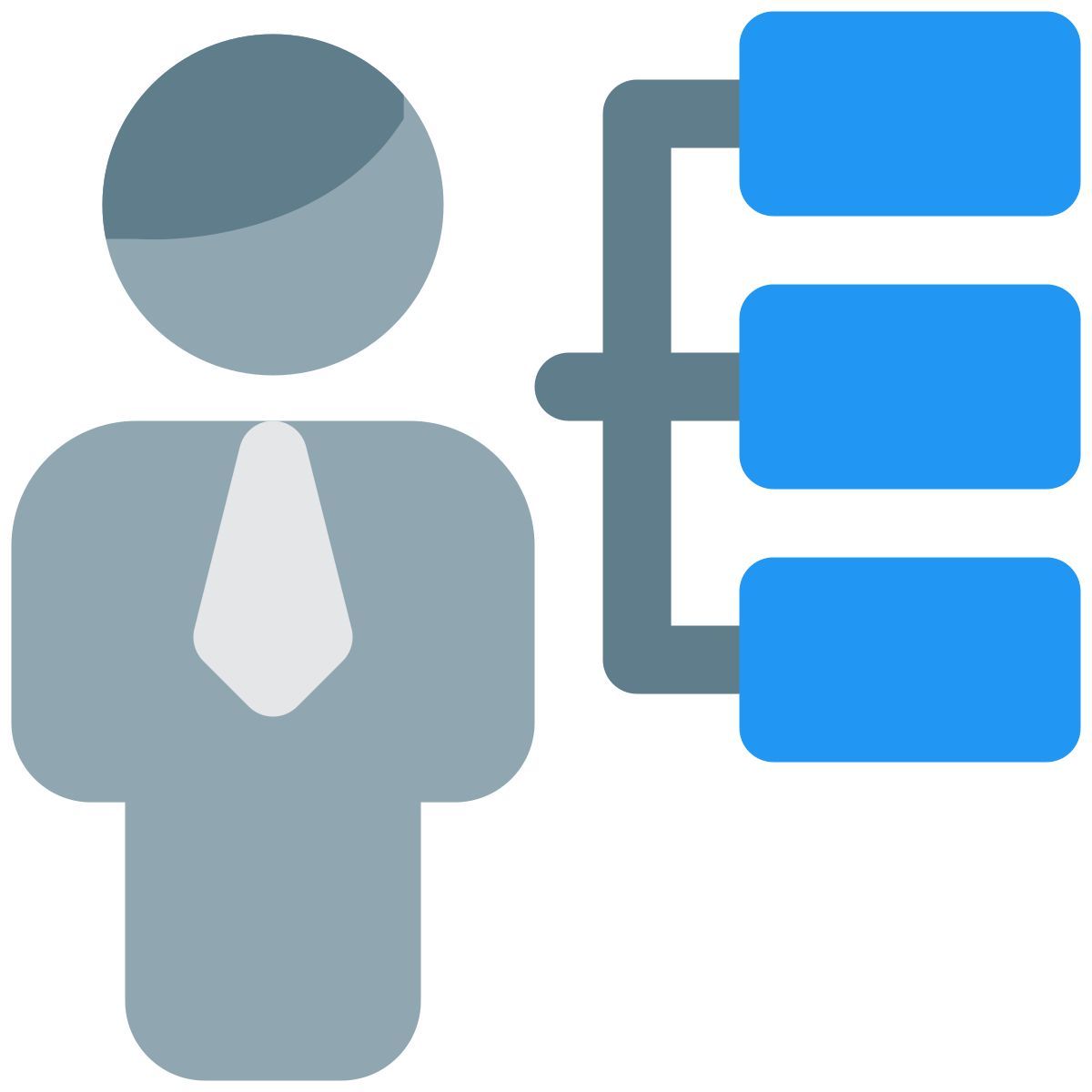 hierarchy chart of a organization with list of board members icon