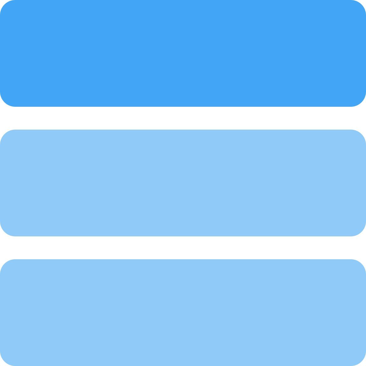 table with three rows icon