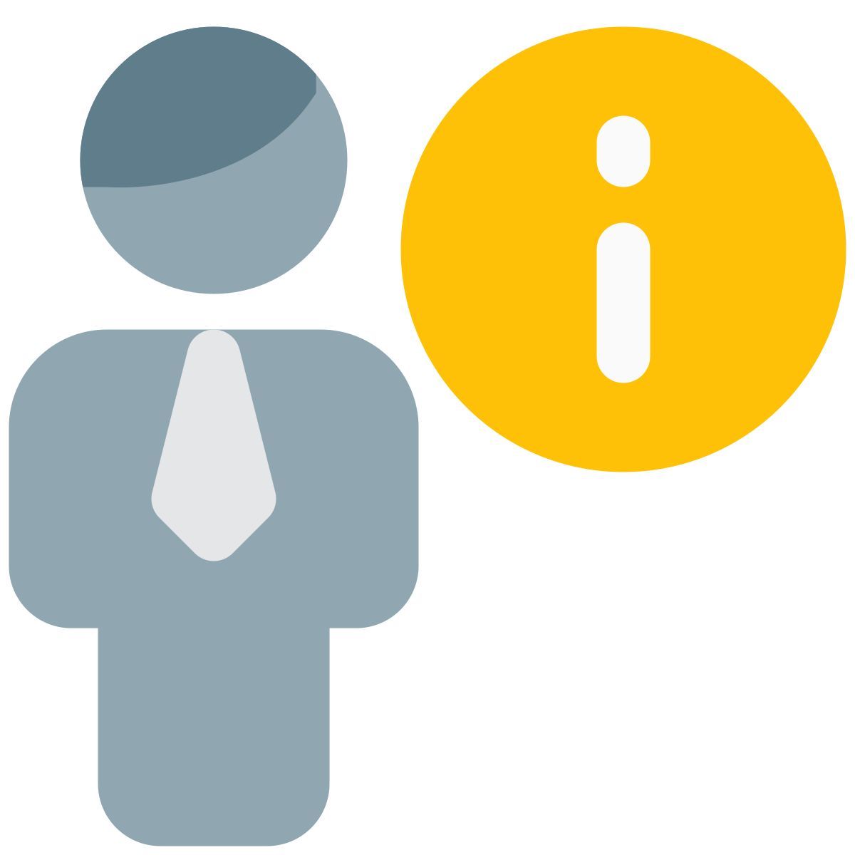information of a large company messenger with i button icon