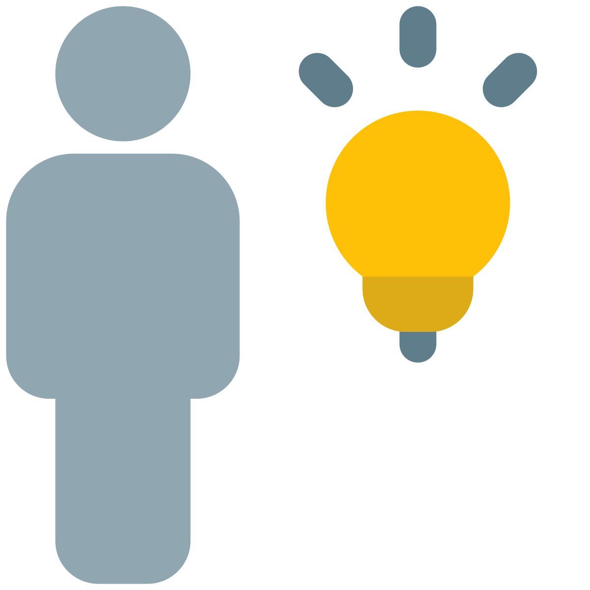 innovative idea for bright employee isolated on white background icon