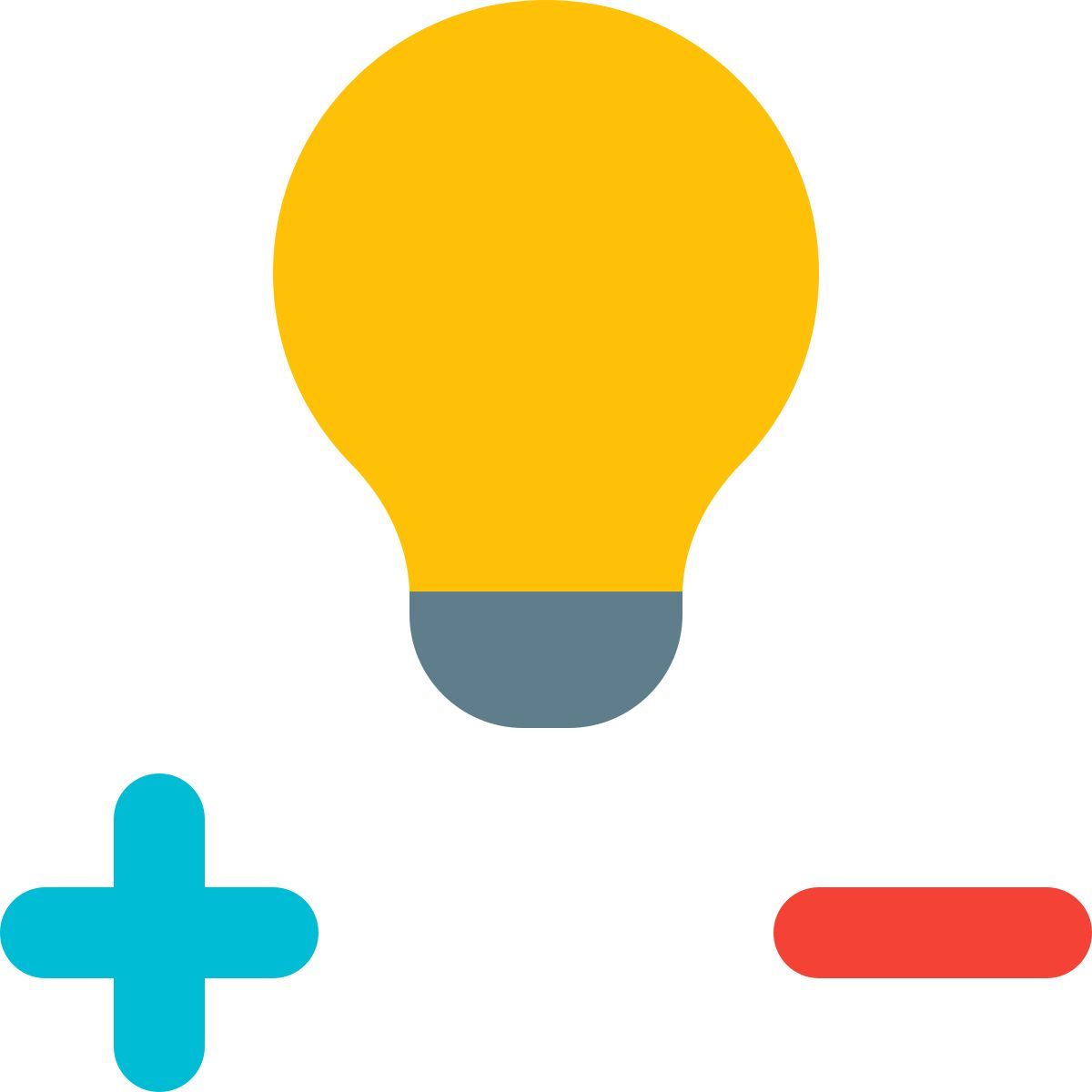 plus minus light bulb icon