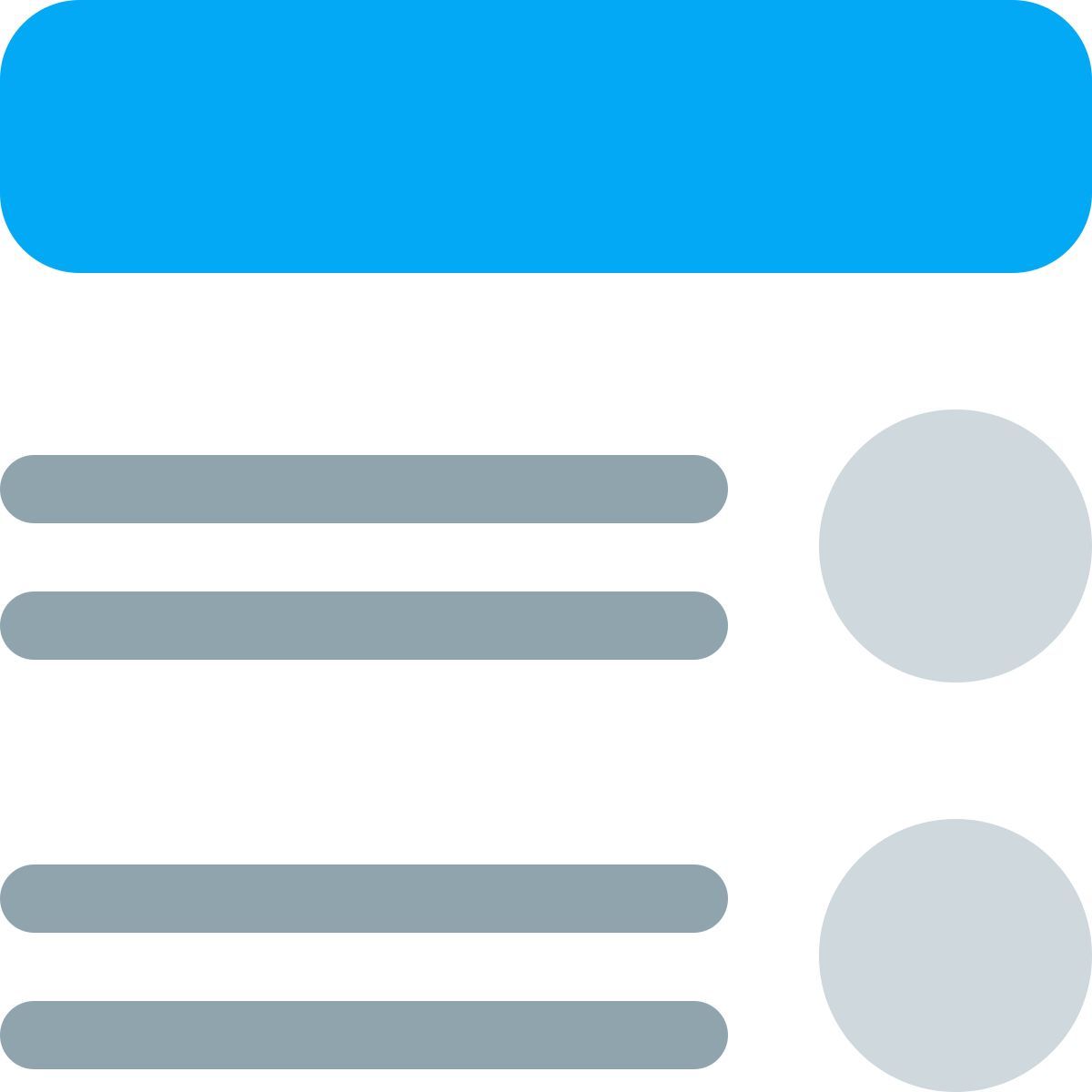 list with title icon