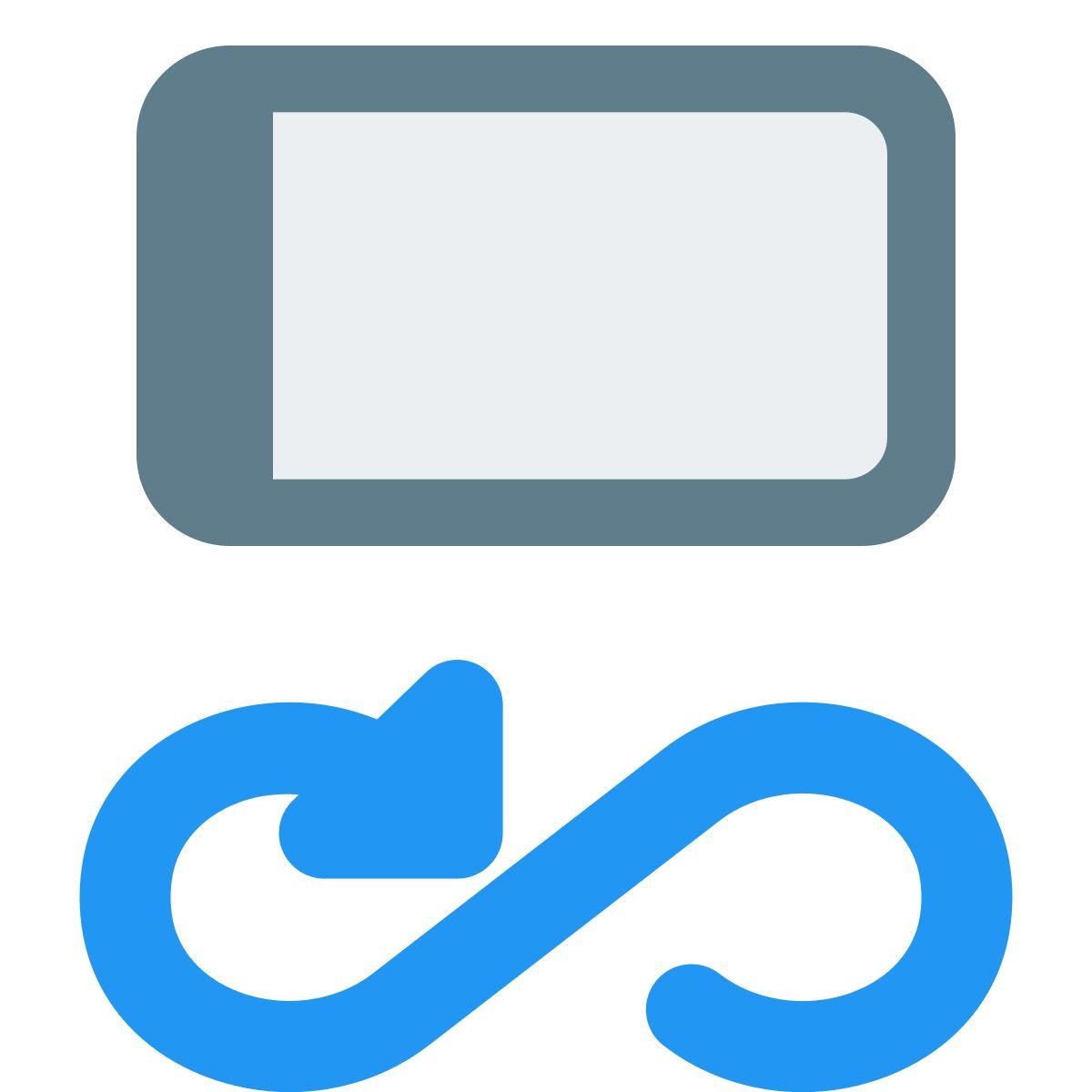 Calibrage de la boussole du téléphone portable avec flèche en boucle icon