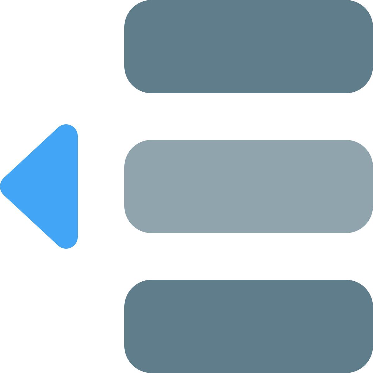 move document list object left direction margin line icon