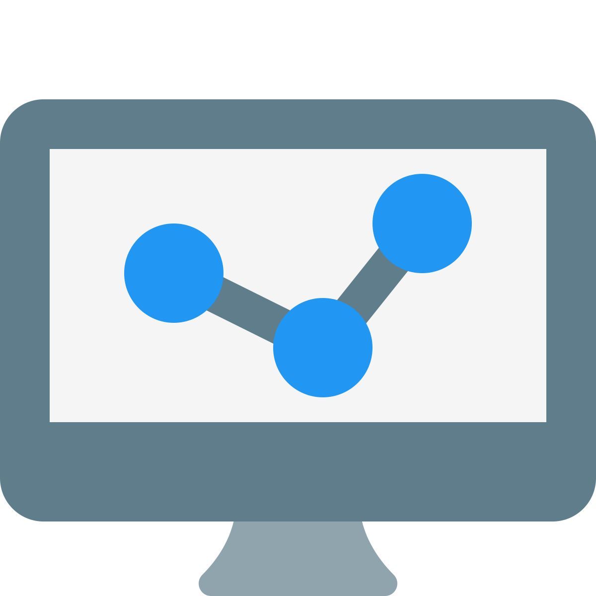 computador com gráfico de linhas icon