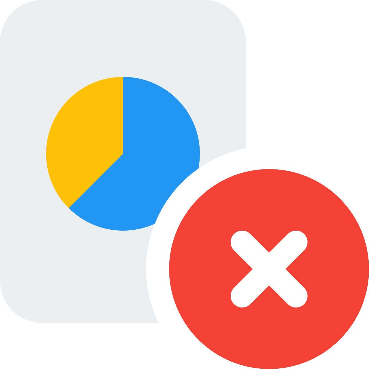 delete pie chart icon