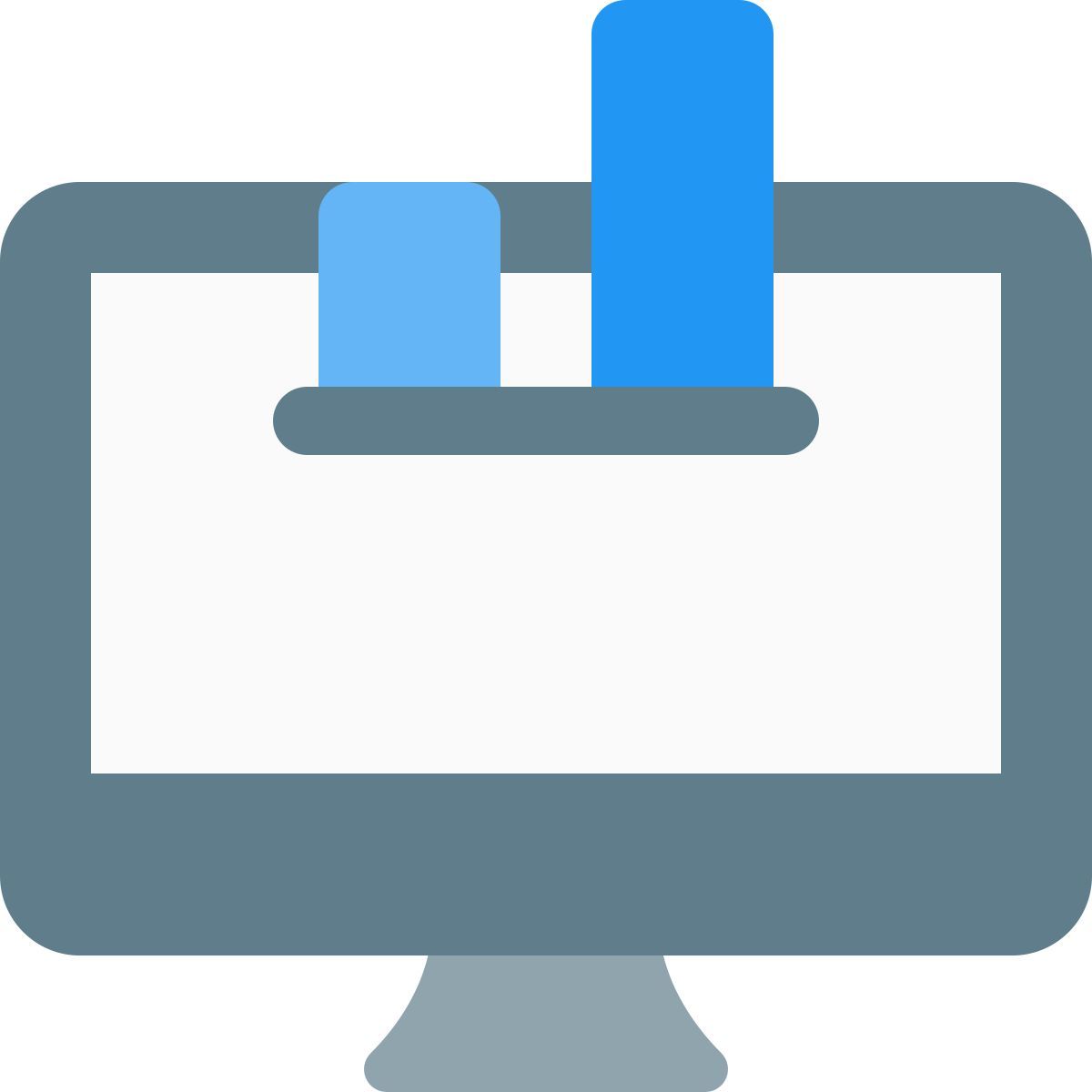 Bar Graph on Computer icon
