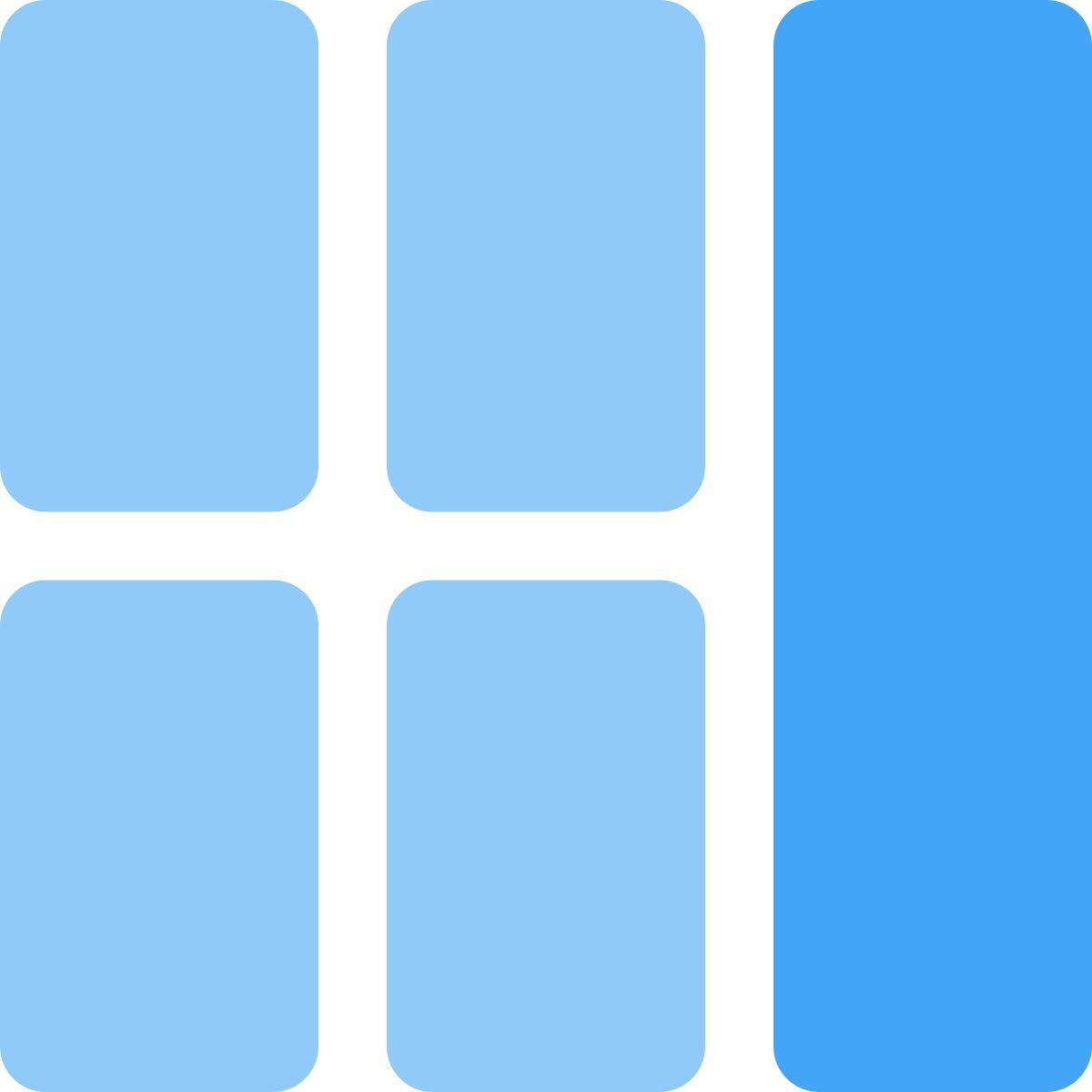 cuadrícula con barra lateral derecha icon