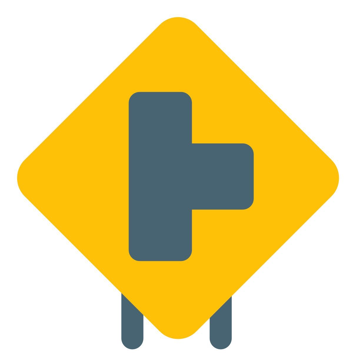 right intersection sign icon