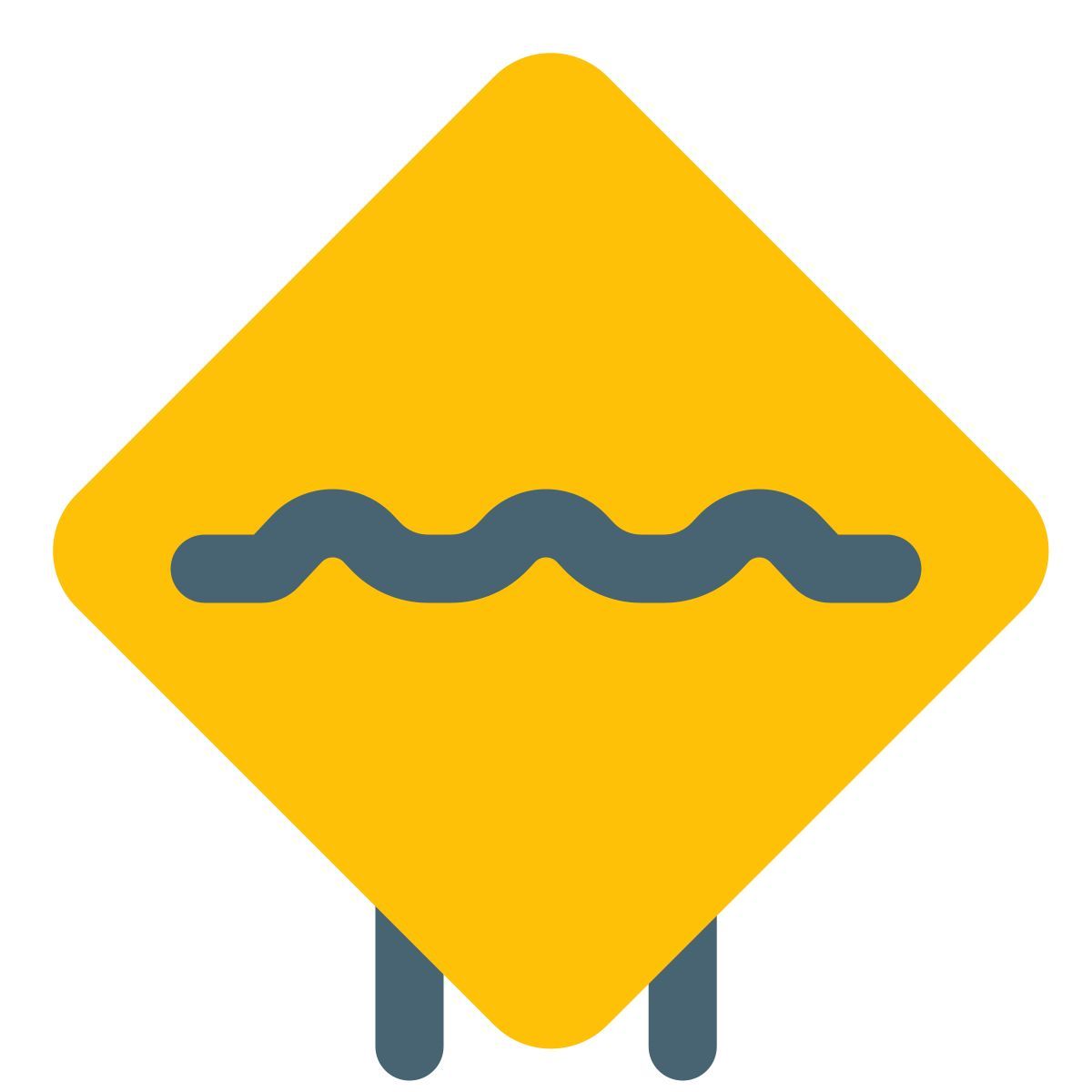 rough road sign icon