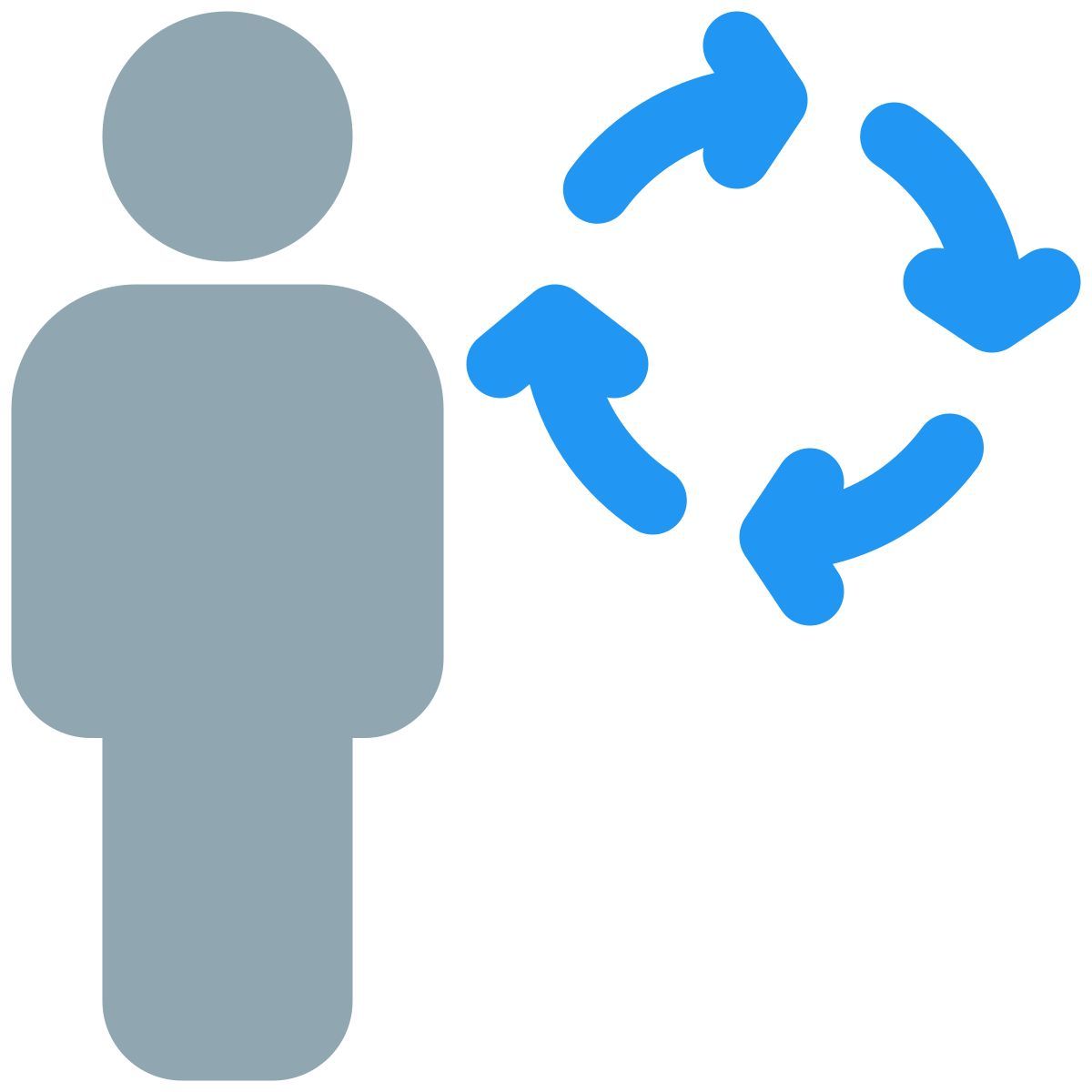 routine shift for the work process with loop arrows icon