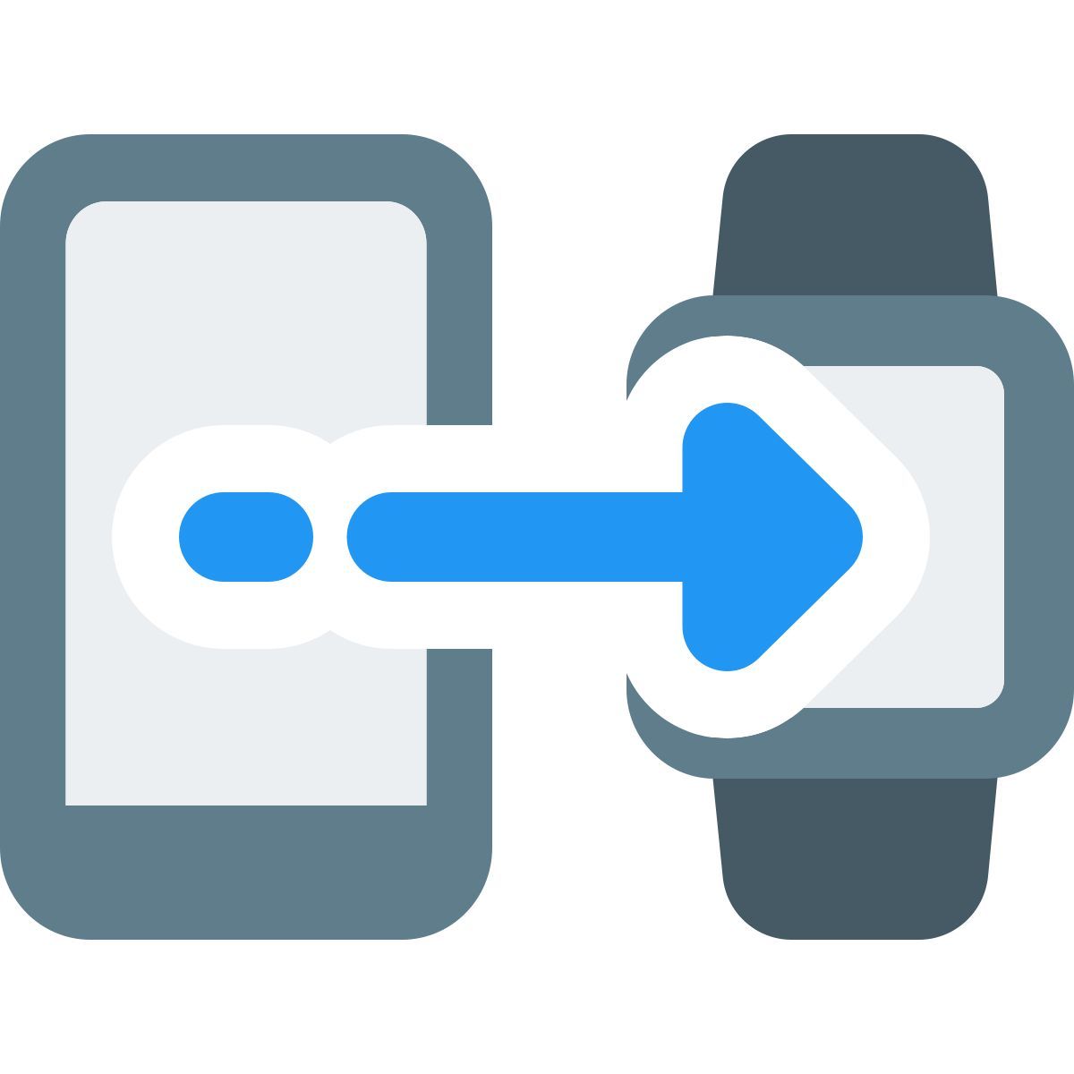 senden sie das update vom telefon an das smartwatch gerät icon