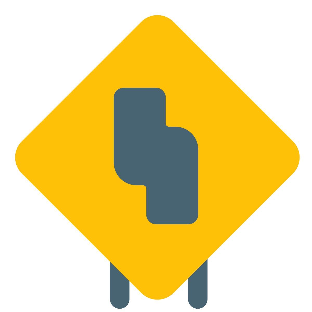 curve ahead sign icon