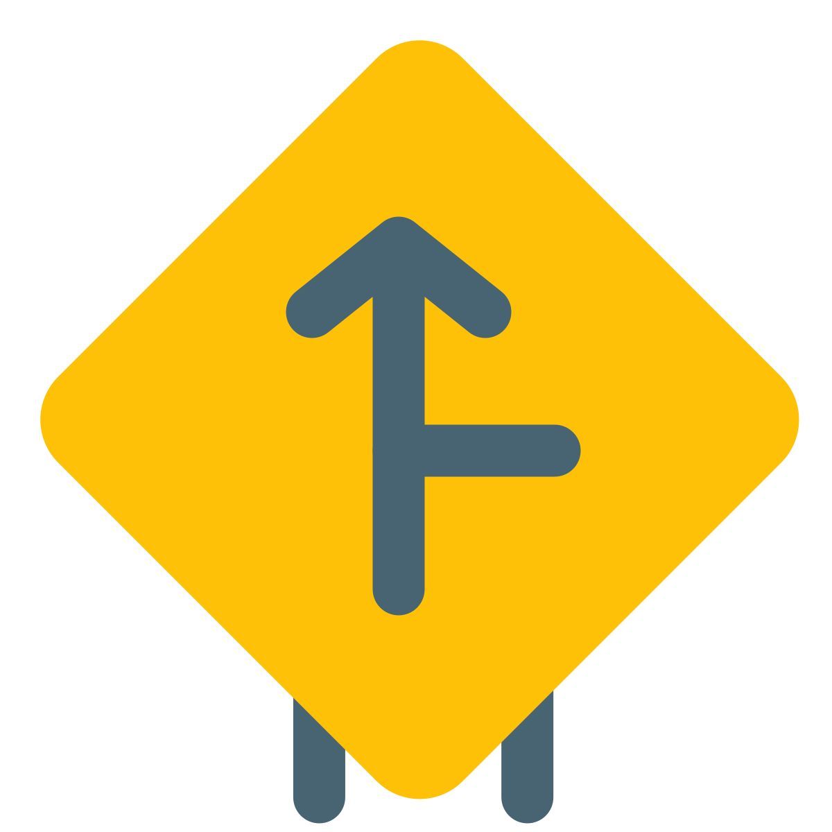 incrocio stradale sul lato destro icon