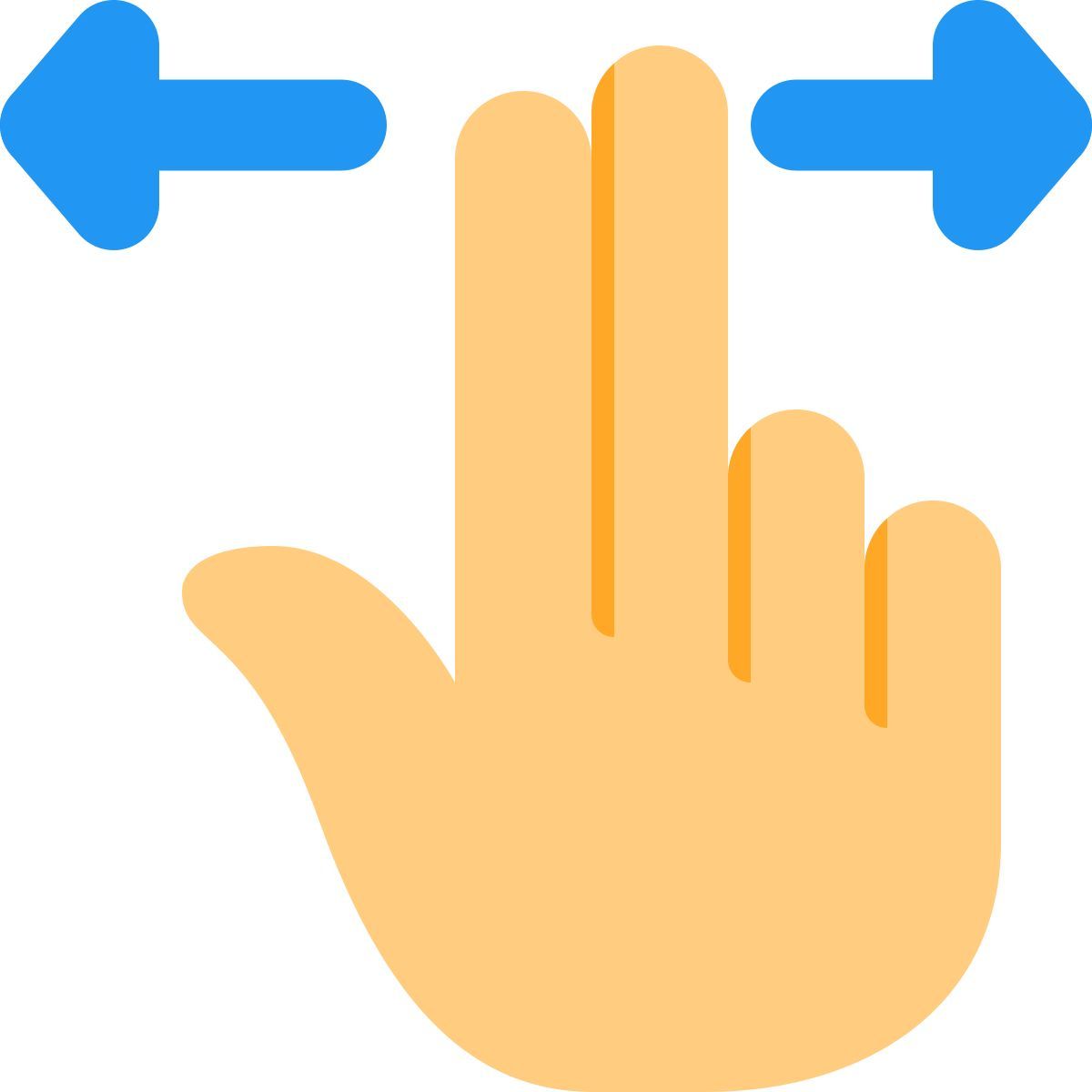 two finger horizontal swipe icon
