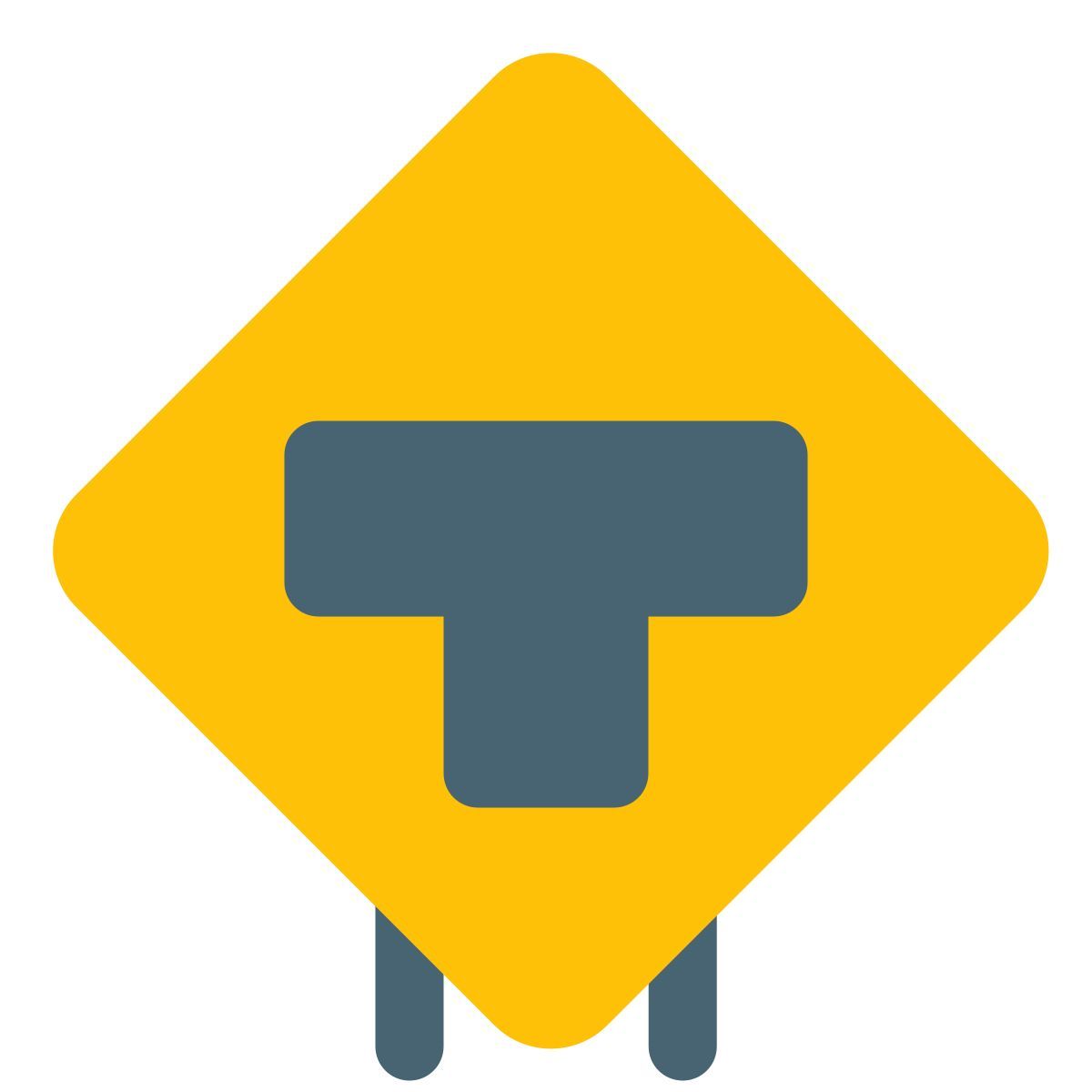 t intersection sign icon