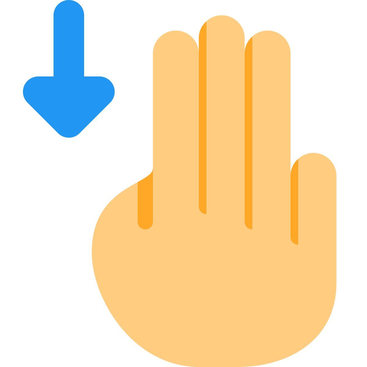three finger drag down icon