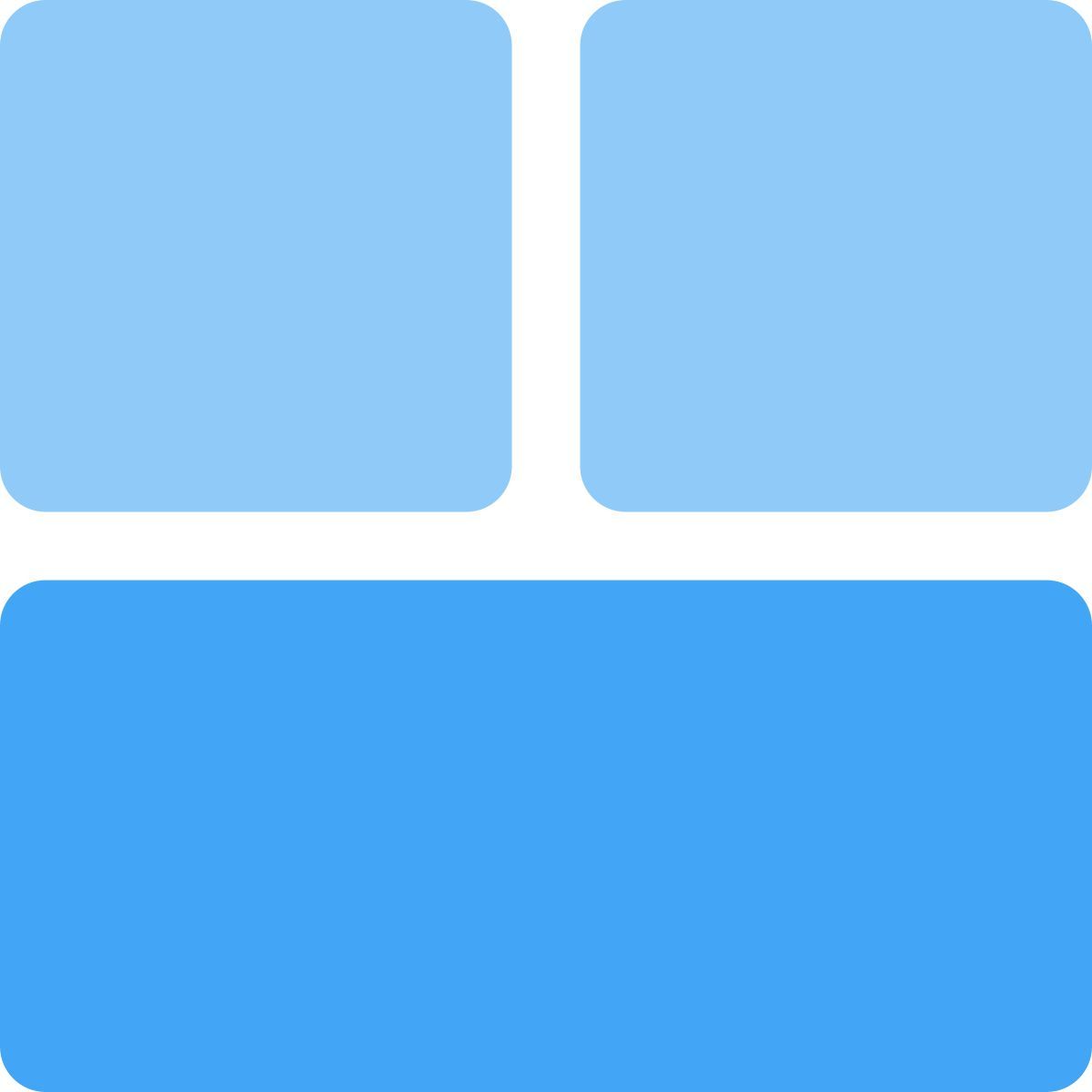 grid with split section icon